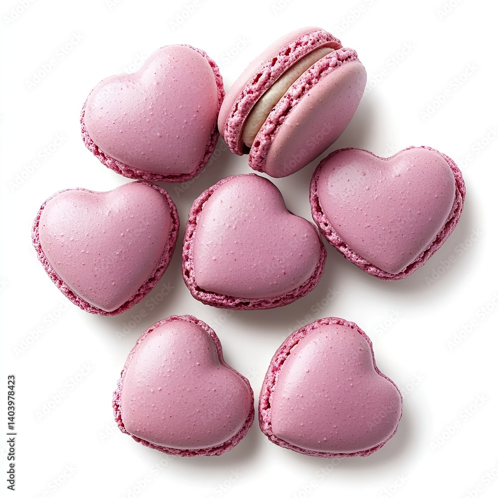 Delicate pink heart-shaped macarons (1) Delicate pink heart-shaped macarons (1)