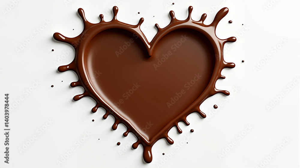 Fototapeta premium Heart shape made of Coffee splashes symbolic or Creative for celebration concept, with Clipping path 3d illustration.