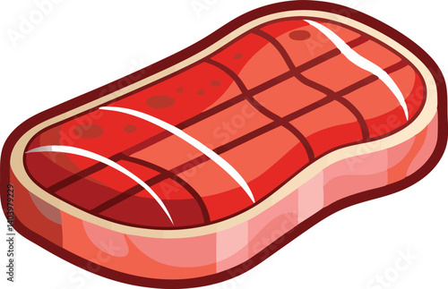 Vector illustration delicious raw steak meat design