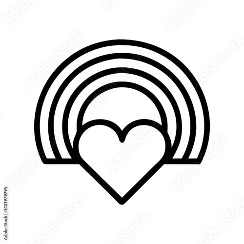 Rainbow heart vector illustration for love and hope with lgbtq pride and support concept design