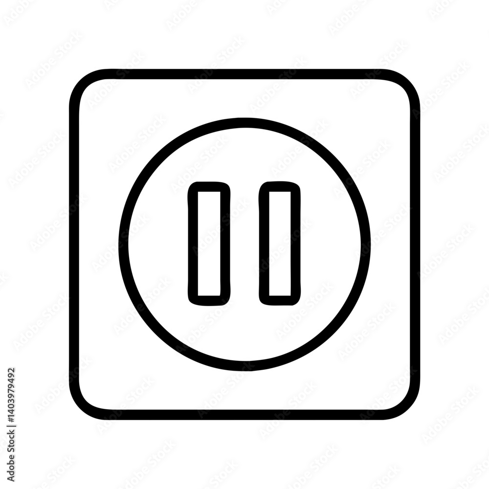 Pause button icon vector illustration stop symbol media player sign interface design element ui ux Pause button icon vector illustration stop symbol media player sign interface design element ui ux