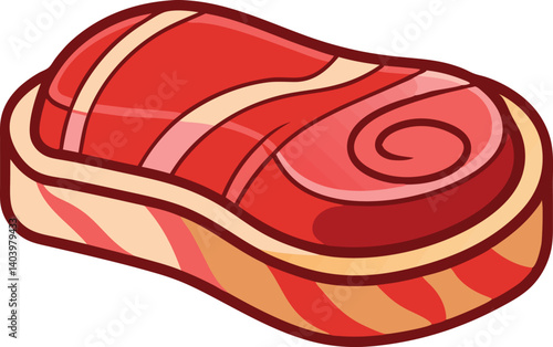 Vector illustration delicious raw steak meat design