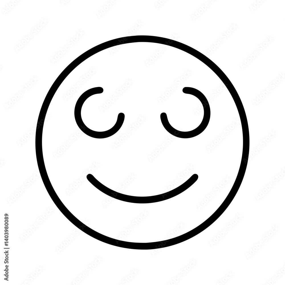 Obraz premium Smiling face emoji vector illustration for social media and digital communication design element