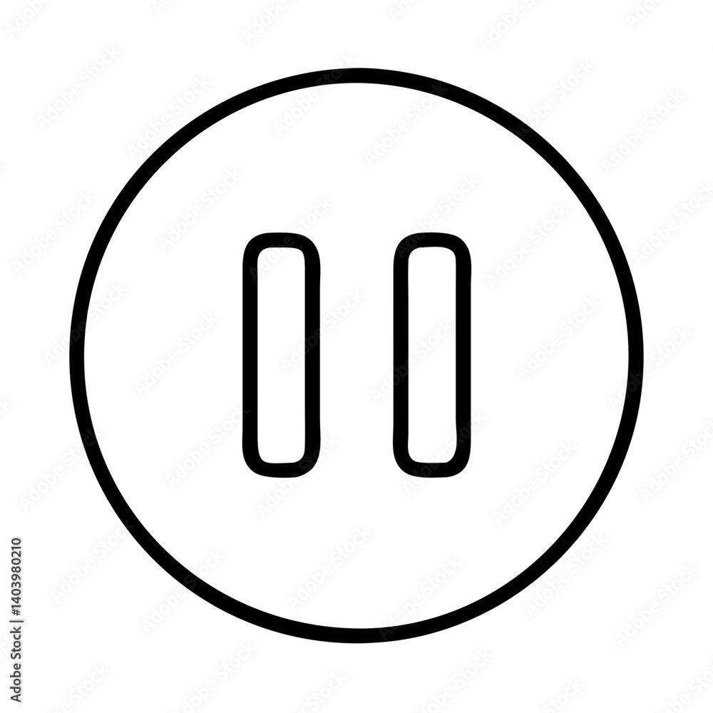 Pause button icon vector illustration stop media play sign symbol interface control design element Pause button icon vector illustration stop media play sign symbol interface control design element