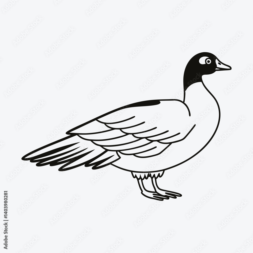 Fototapeta premium American Coot Silhouette White background illustration Generative Ai