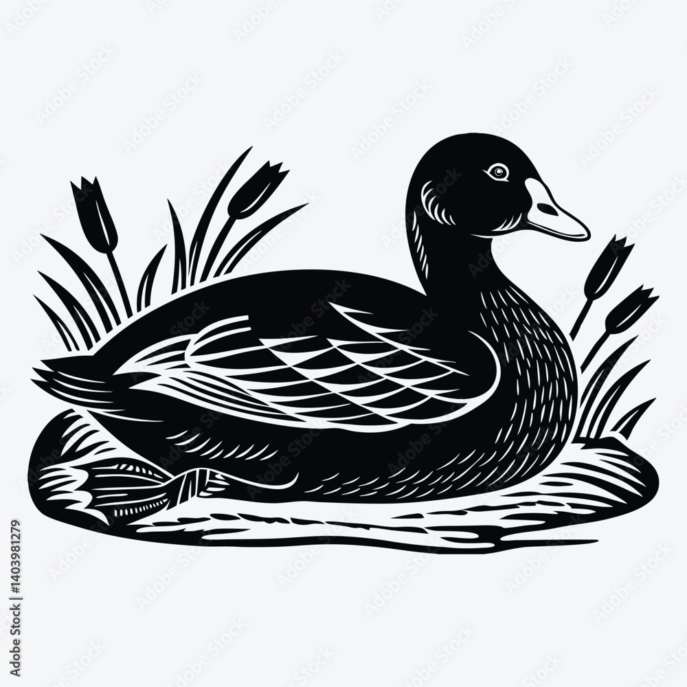 American Coot Silhouette White background illustration Generative Ai American Coot Silhouette White background illustration Generative Ai