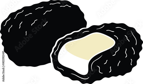 vector illustration silhouette black chicken nuggets