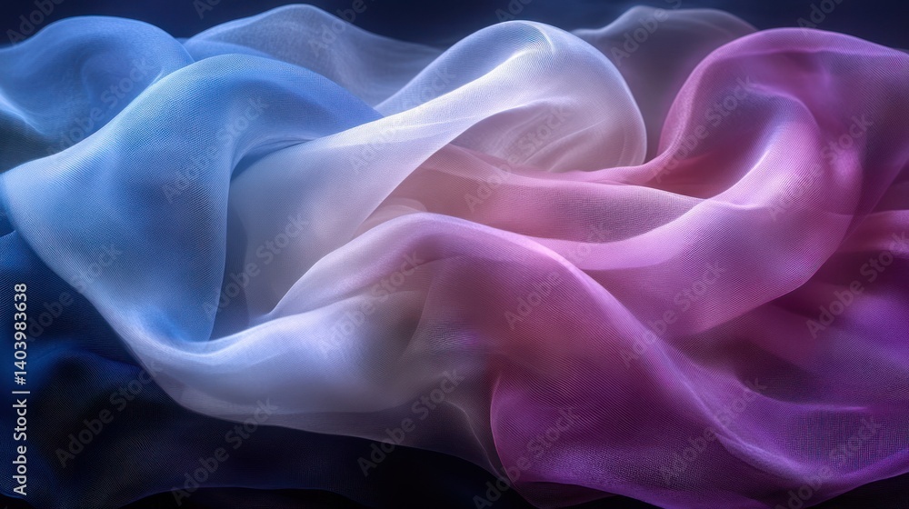 Obraz premium Soft, flowing fabric with a gradient of cool and warm tones