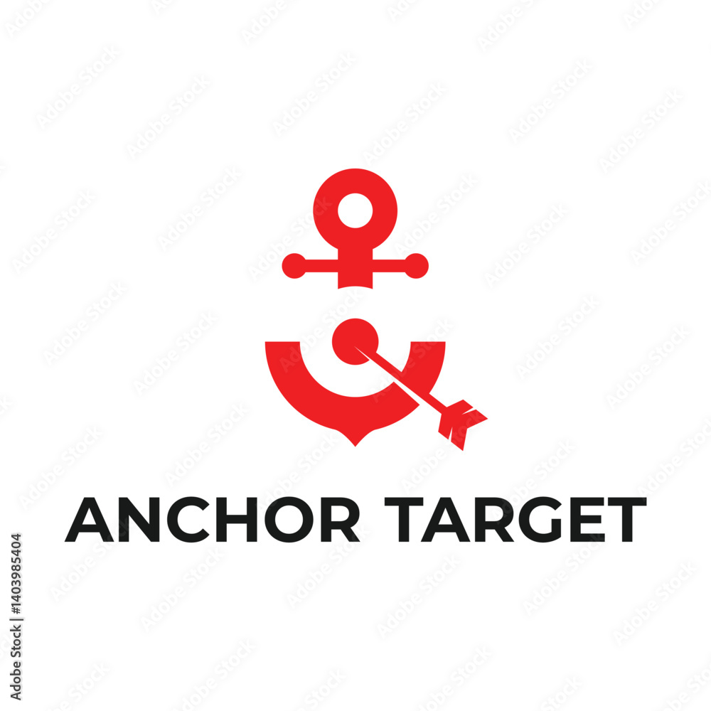 Obraz premium anchor target flat minimalist logo design