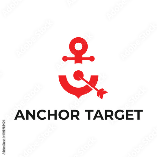anchor target flat minimalist logo design