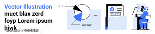 Chart analysis, user profile management, and digital workspace setup. Ideal for technology, analytics, user interface, business solutions, data processing, innovation simple landing page