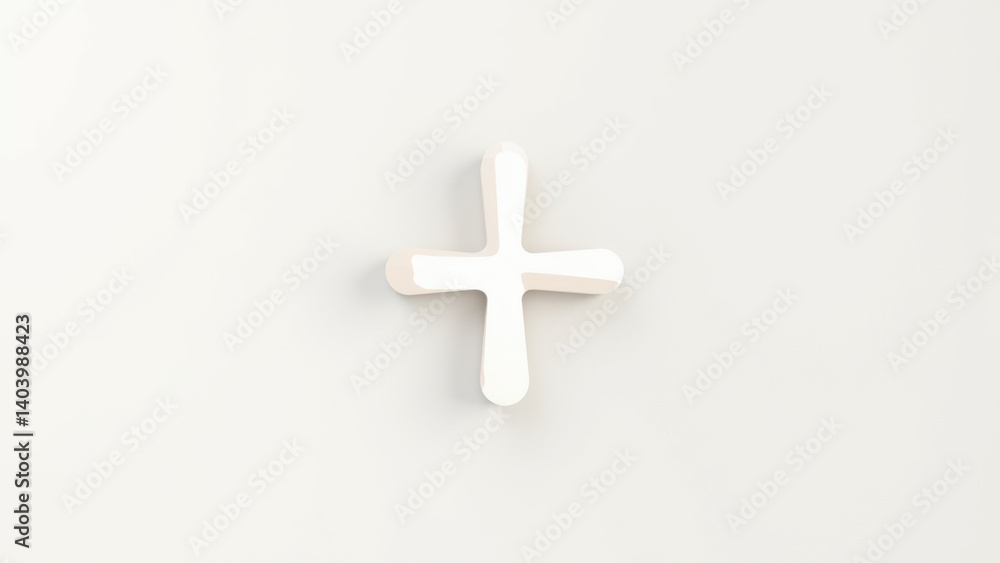 Obraz premium Cross against a light background with an indistinct wall texture.