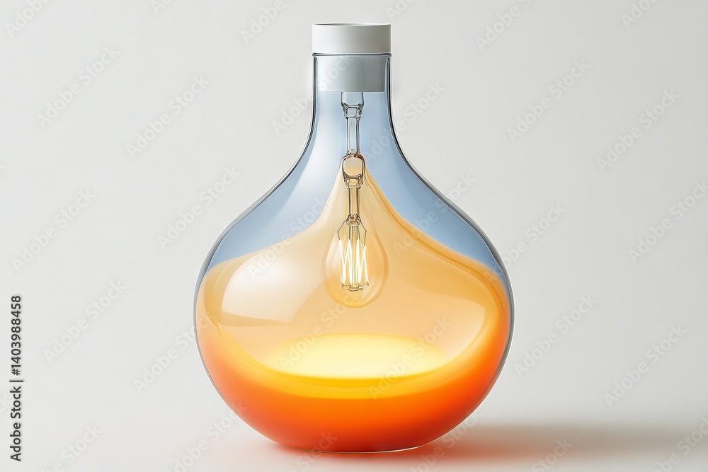 Antique lantern with gradient glass casting a blue and orange light Antique lantern with gradient glass casting a blue and orange light