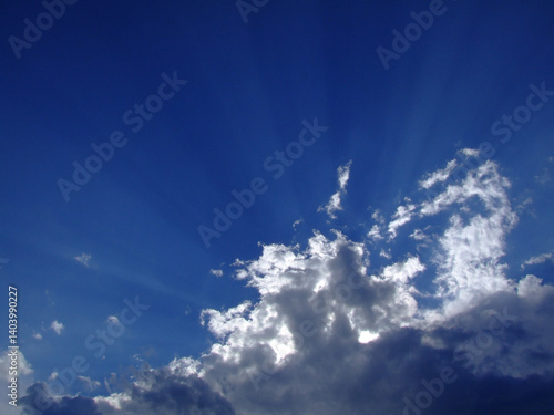 Bright sky with clouds: contrast and beauty of nature