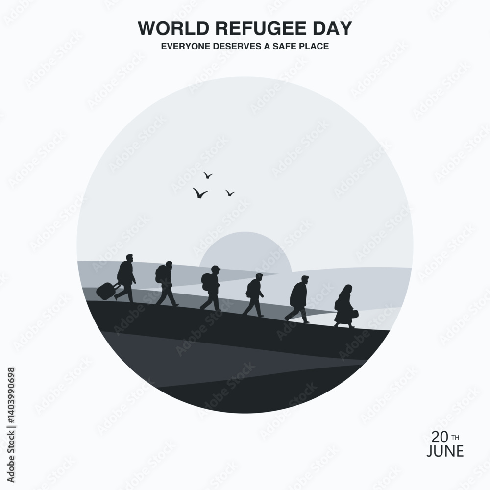 Obraz premium Vector illustration for World Refugee Day