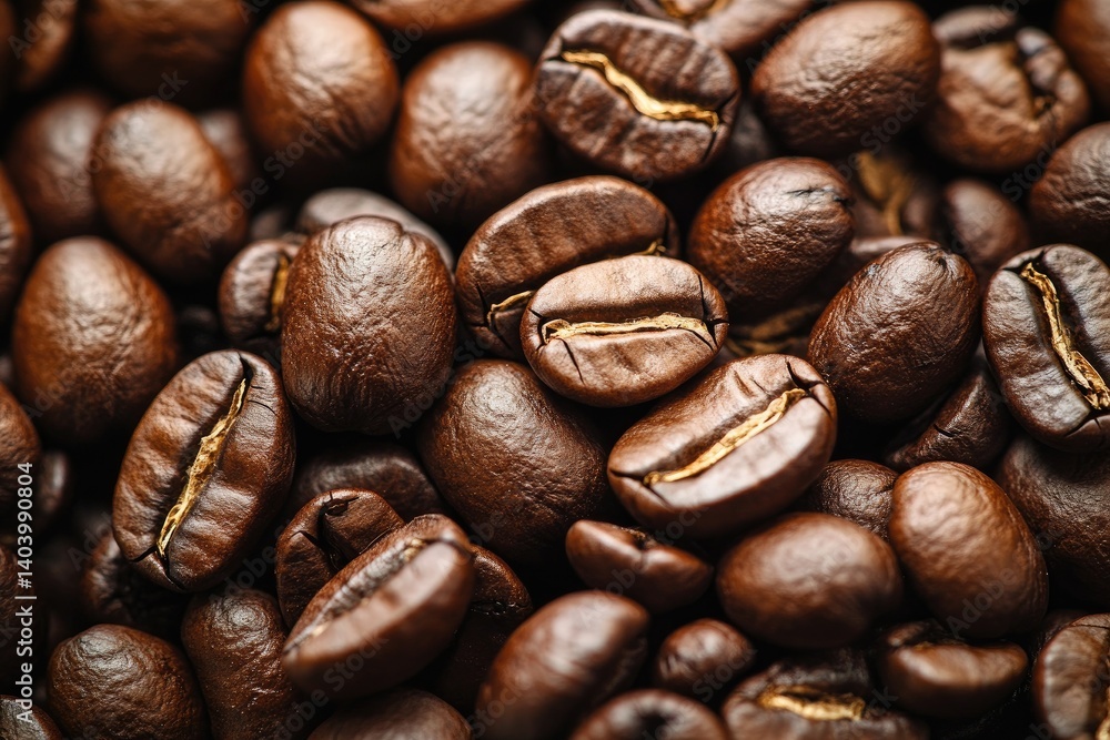 Naklejka premium Roasted coffee beans close-up (6)