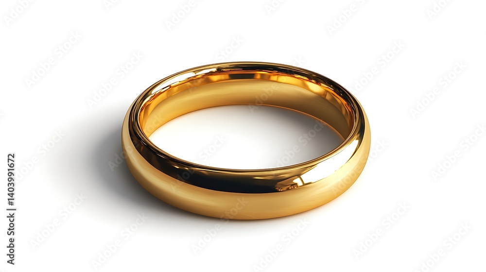 A shiny gold wedding ring, isolated on white background A shiny gold wedding ring, isolated on white background