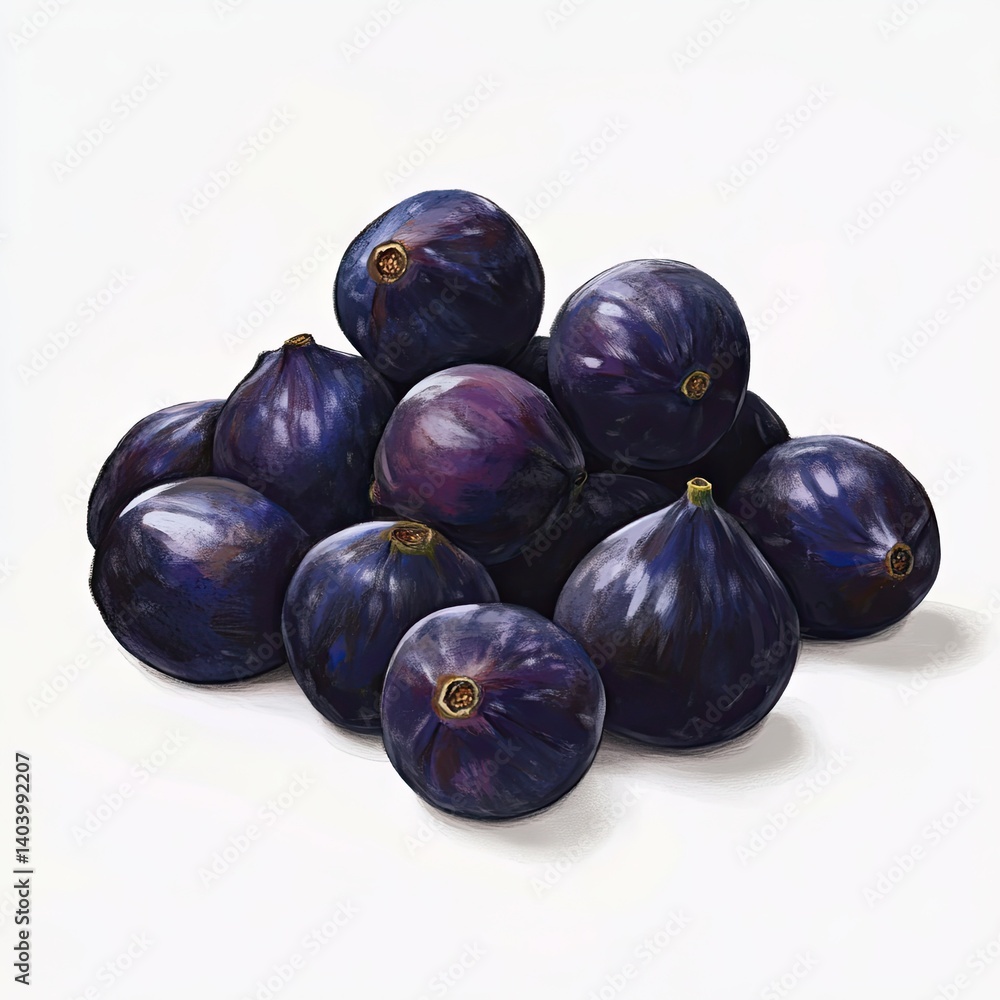 A cluster of plump, deep purple figs (1) A cluster of plump, deep purple figs (1)