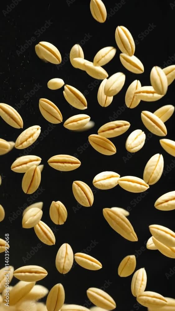 Numerous Seeds Floating Against a Dark Backdrop Create an Abstract and Unique Design. Numerous Seeds Floating Against a Dark Backdrop Create an Abstract and Unique Design.
