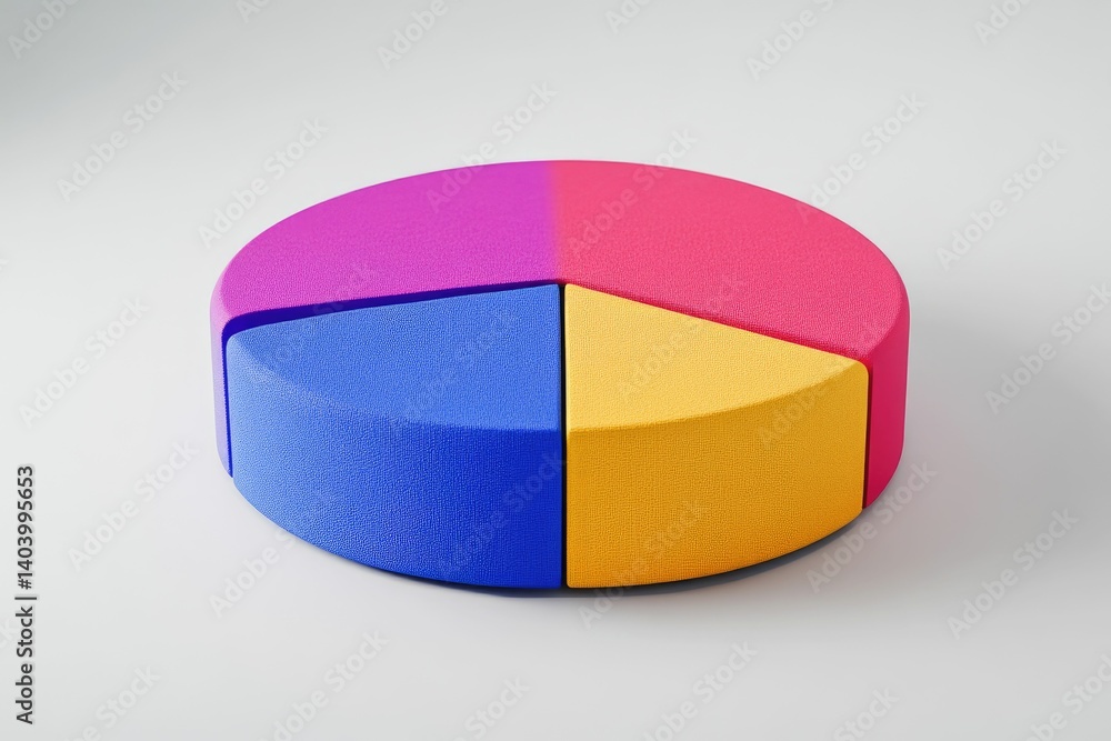 Obraz premium Analyzing Colorful Pie Chart Segments Displaying Data and Statistical Information