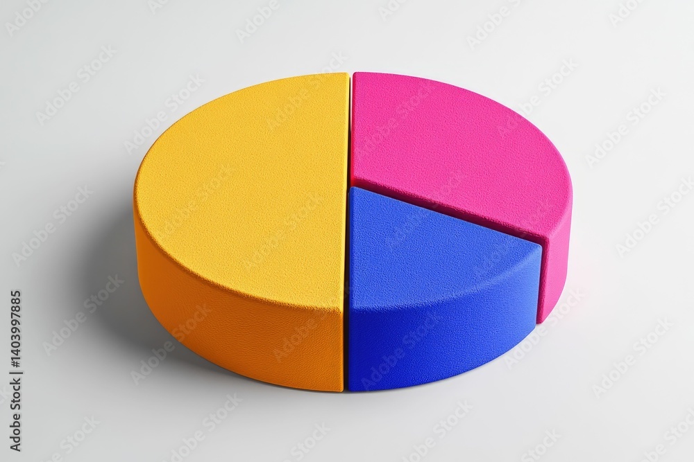 Obraz premium Analyzing Colorful Pie Chart Segmentation Representing Data and Market Share
