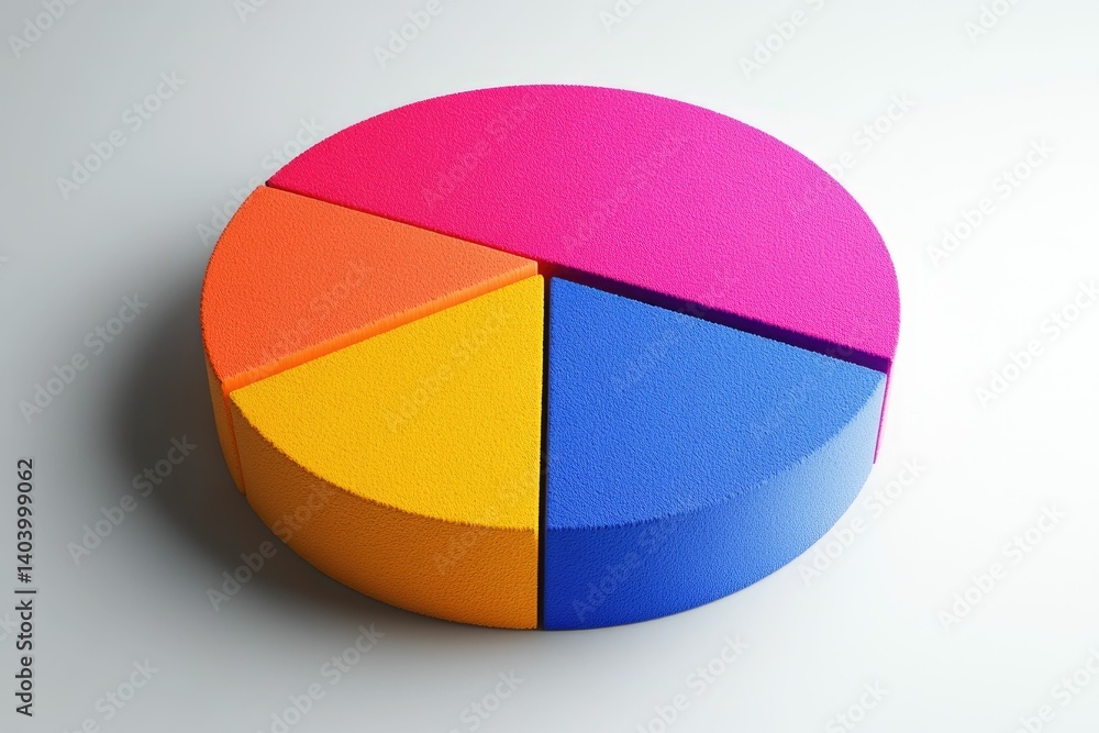 Obraz premium Illustrative Pie Chart Showing Colorful Segments for Data Representation