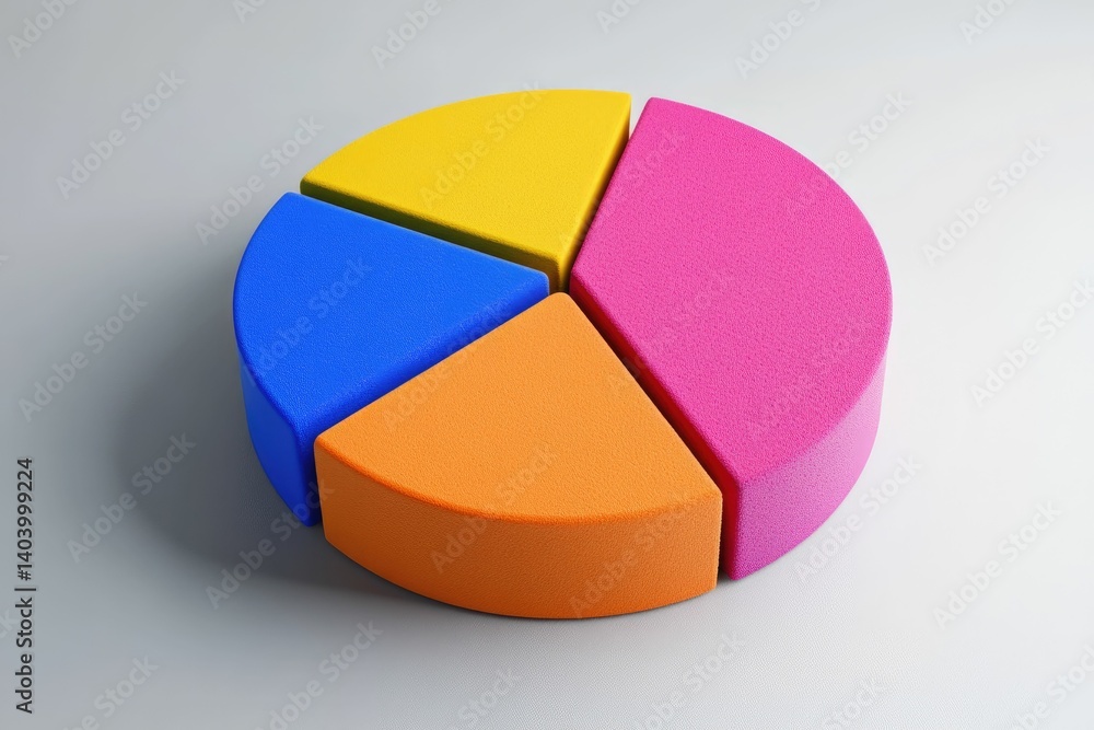 Fototapeta premium Colorful Pie Chart Showing Market Share and Data Visualization Concept