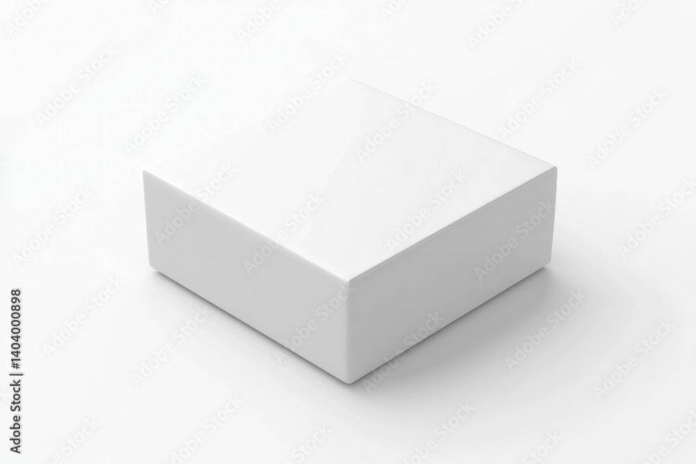 Minimalist White Box on White Background for Product Mockup Minimalist White Box on White Background for Product Mockup