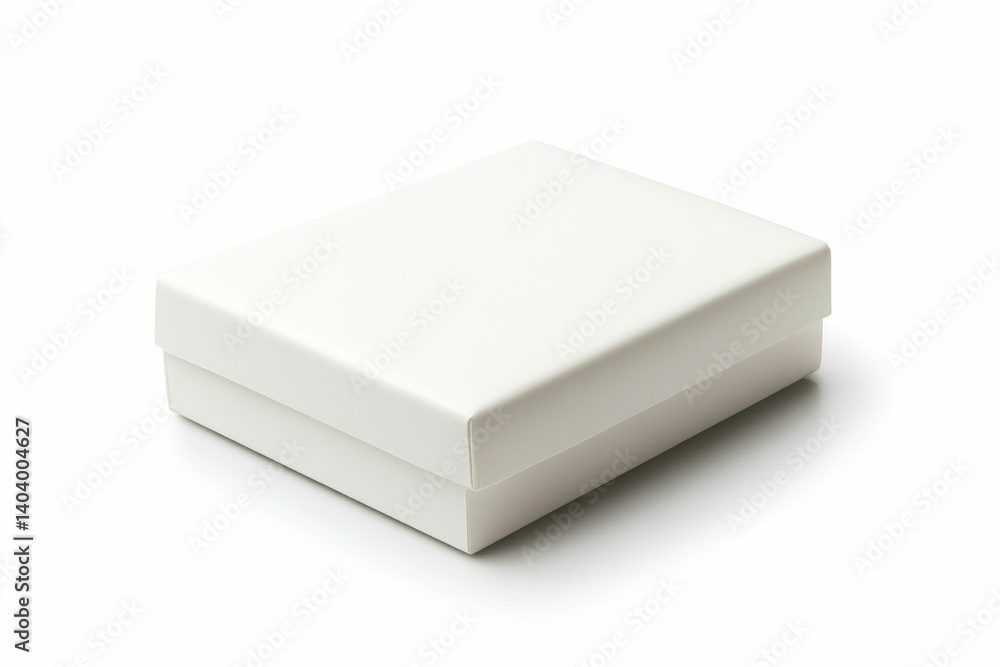 Isolated White Gift Box on White Background with Soft Shadow Isolated White Gift Box on White Background with Soft Shadow