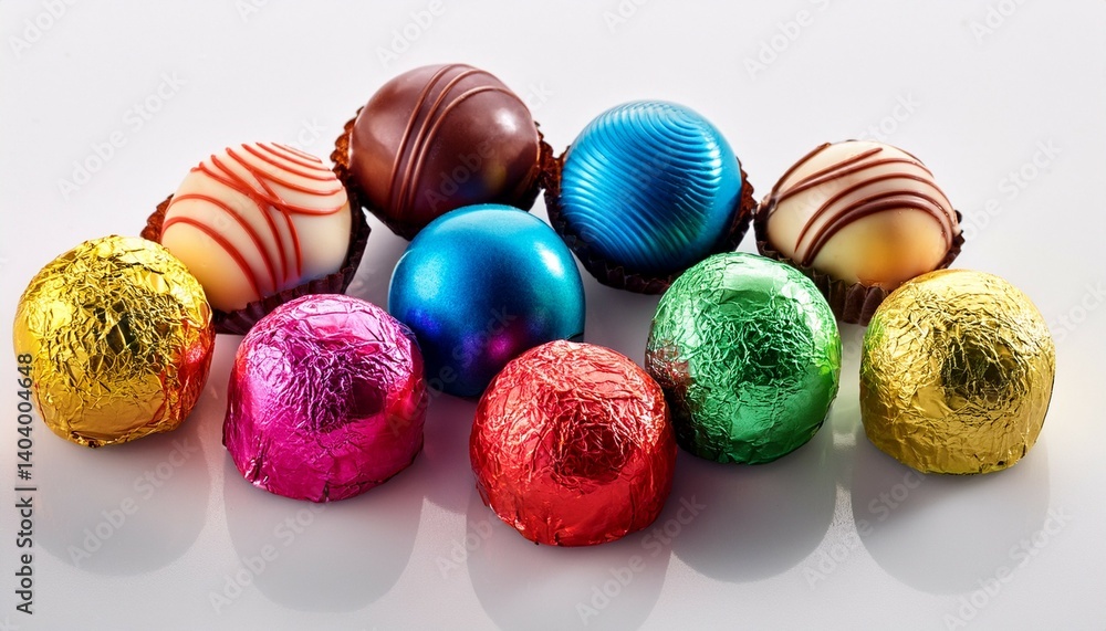 Obraz premium colorful chocolates candy on white background