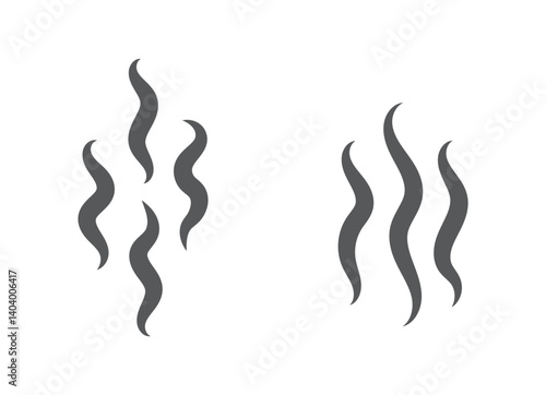 Aromas vaporize icons. Smoke, steam flat line icons