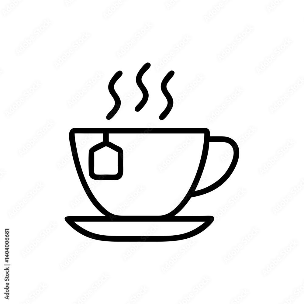Tea cup warm beverage icon Tea cup warm beverage icon