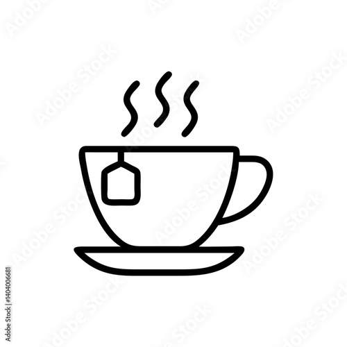 Tea cup warm beverage icon