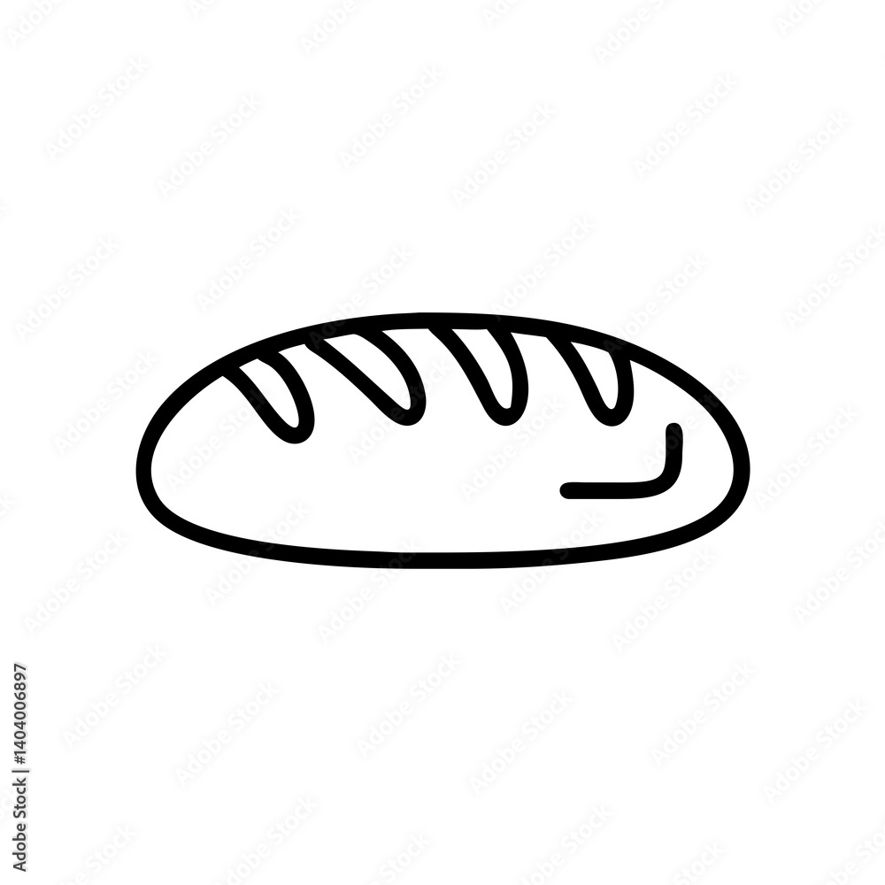 Bread loaf baked food item icon Bread loaf baked food item icon