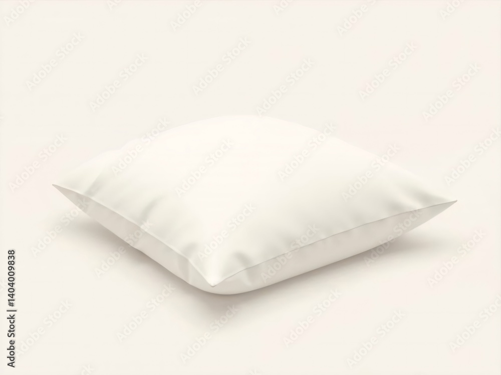 Isolated White Square Pillow On Cream Background Showing Clean And Comfortable Texture And Design For Rest And Relaxation Isolated White Square Pillow On Cream Background Showing Clean And Comfortable Texture And Design For Rest And Relaxation