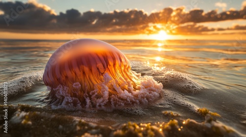 Glowing jellyfish .