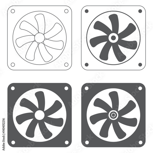 Collection of fan icon. symbols isolated on a white background. Vector illustration.