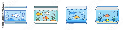 fish tank icon, fish tank vector illustration-simple illustration of fish tank, perfect for fish tank logos and icons