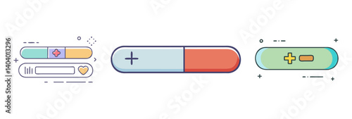health bar icon, health bar vector illustration-simple illustration of health bar, perfect for health bar logos and icons