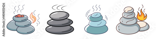 hot stones icon, hot stones vector illustration-simple illustration of hot stones, perfect for hot stones logos and icons