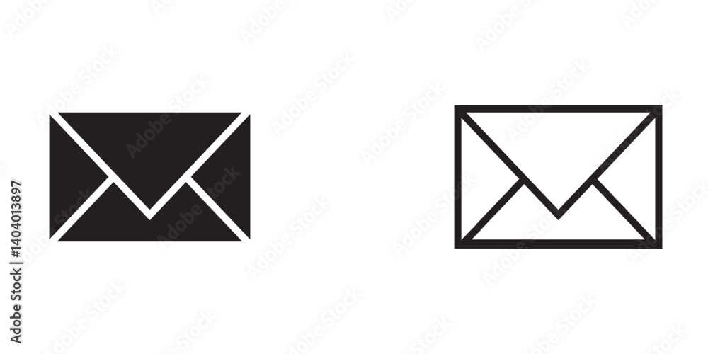 set of mail icon thin line style. envelope, message, email icon. vector illustration set of mail icon thin line style. envelope, message, email icon. vector illustration
