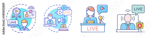 live broadcast icon, live broadcast vector illustration-simple illustration of live broadcast, perfect for live broadcast logos and icons