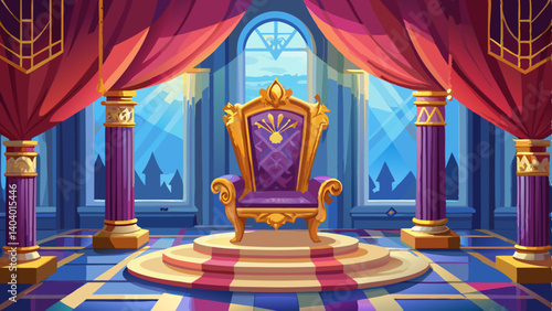 majestic king throne chair on the luxurious room, throne chair