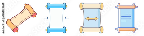 scroll icon, scroll vector illustration-simple illustration of scroll, perfect for scroll logos and icons