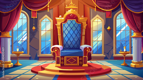 majestic king throne chair on the luxurious room, throne chair
