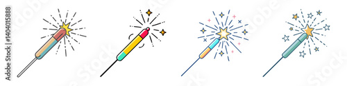 sparkler icon, sparkler vector illustration-simple illustration of sparkler, perfect for sparkler logos and icons