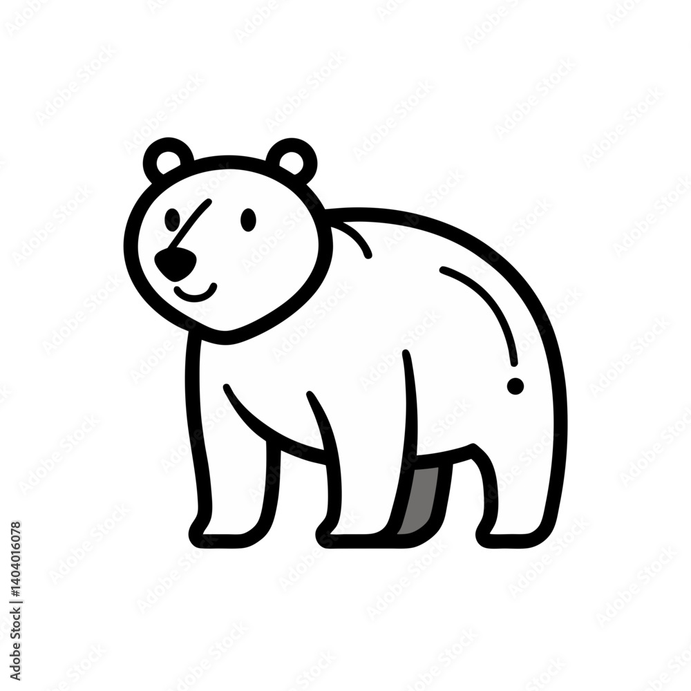 Fototapeta premium bear doodle icon vector illustration on transparent background
