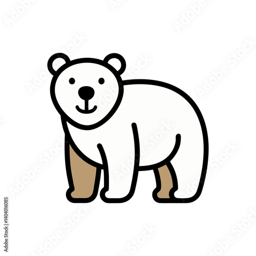 bear doodle icon vector illustration on transparent background