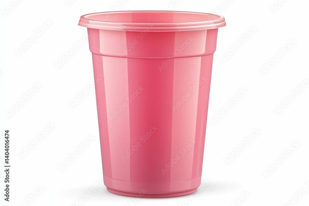 Isolated Pink Plastic Cup on White Background for Summer Drink Isolated Pink Plastic Cup on White Background for Summer Drink