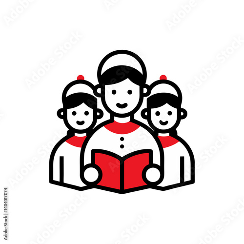 carolers doodle icon vector illustration on transparent background